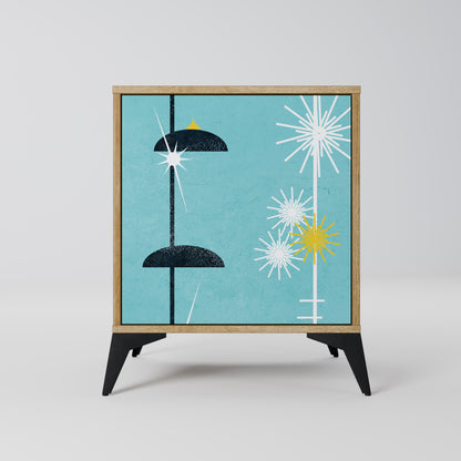 Credenza PATHS TO HAPPINESS a 1 anta effetto rovere