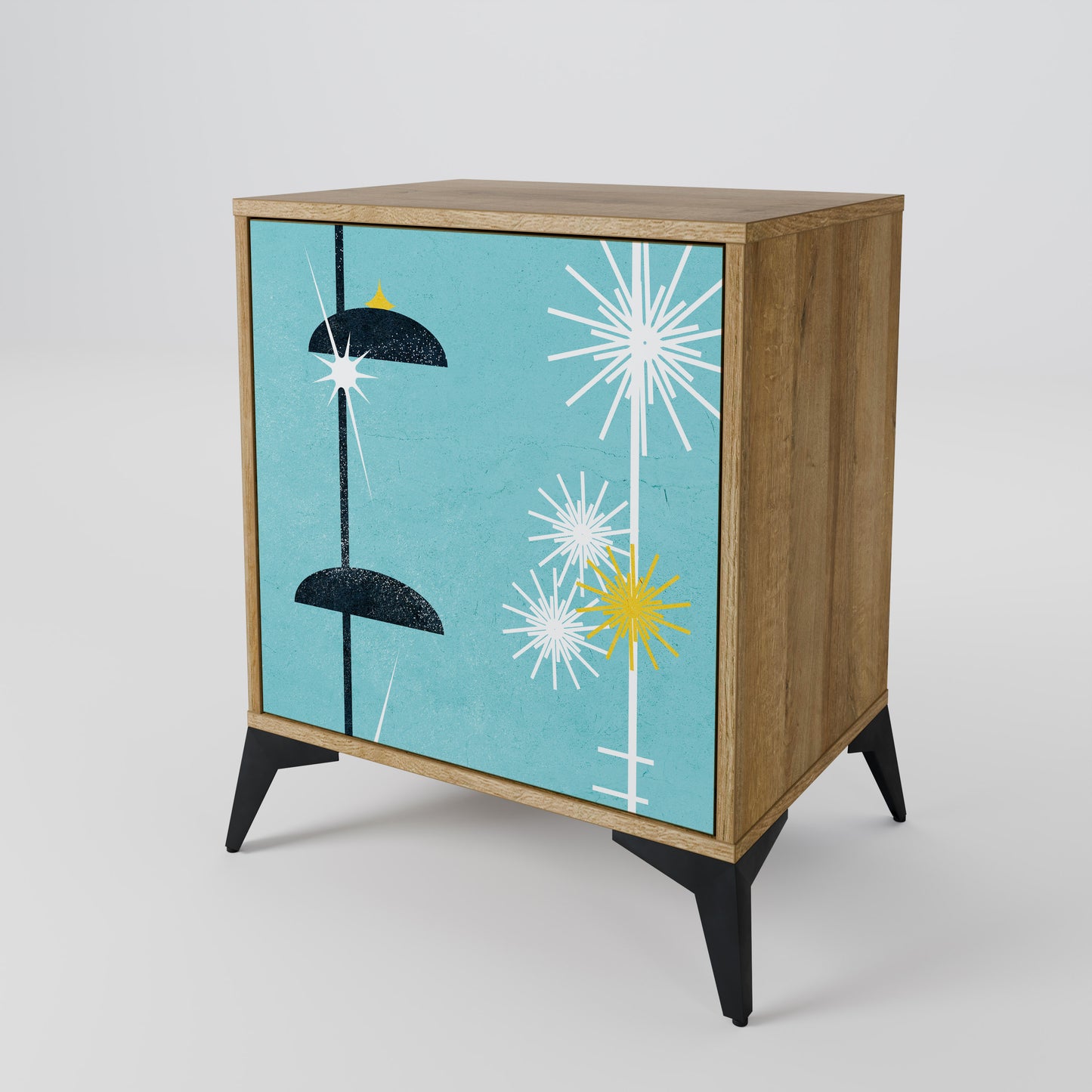 Credenza PATHS TO HAPPINESS a 1 anta effetto rovere