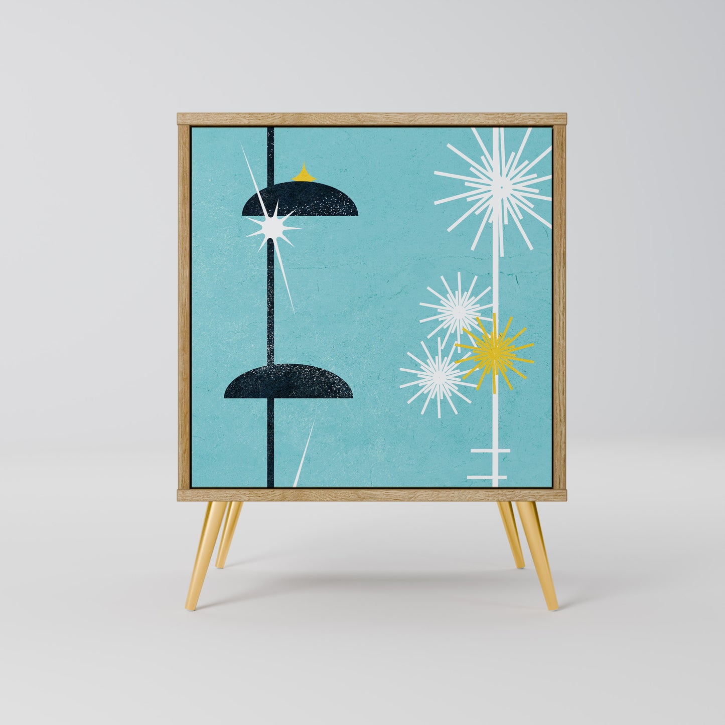 Credenza PATHS TO HAPPINESS a 1 anta effetto rovere