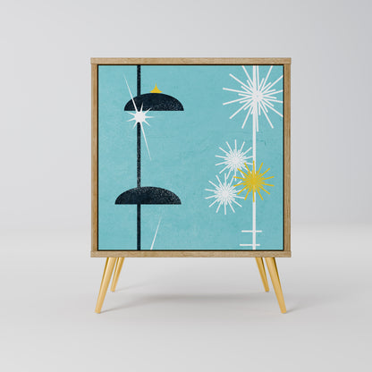 Credenza PATHS TO HAPPINESS a 1 anta effetto rovere