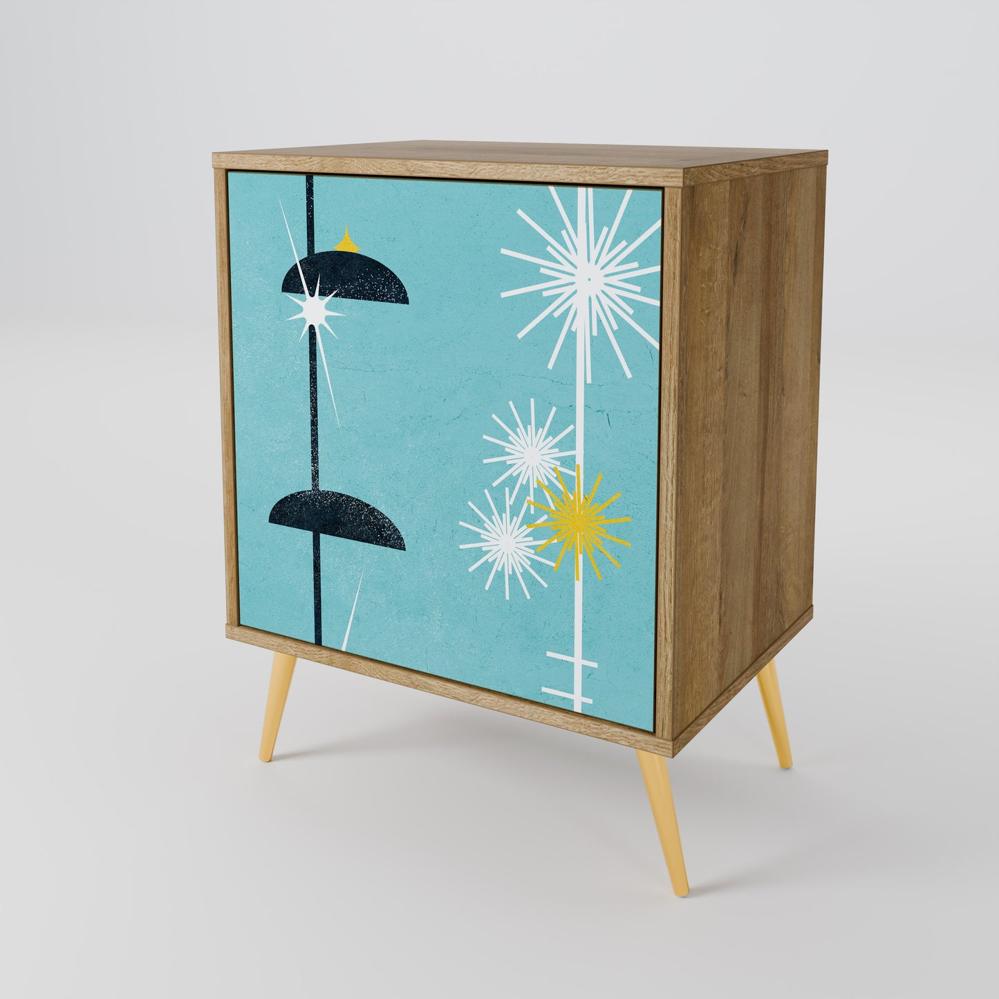 Credenza PATHS TO HAPPINESS a 1 anta effetto rovere