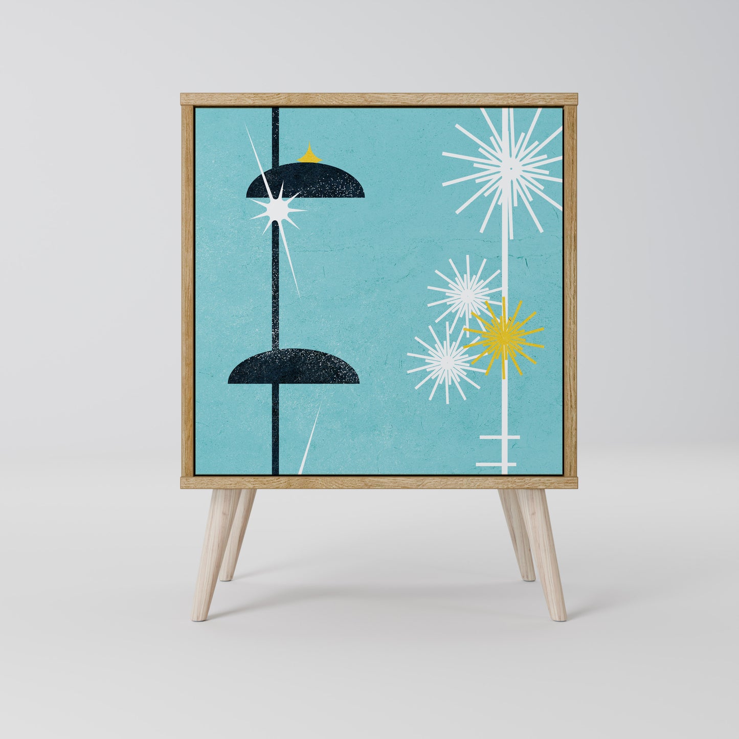 Credenza PATHS TO HAPPINESS a 1 anta effetto rovere