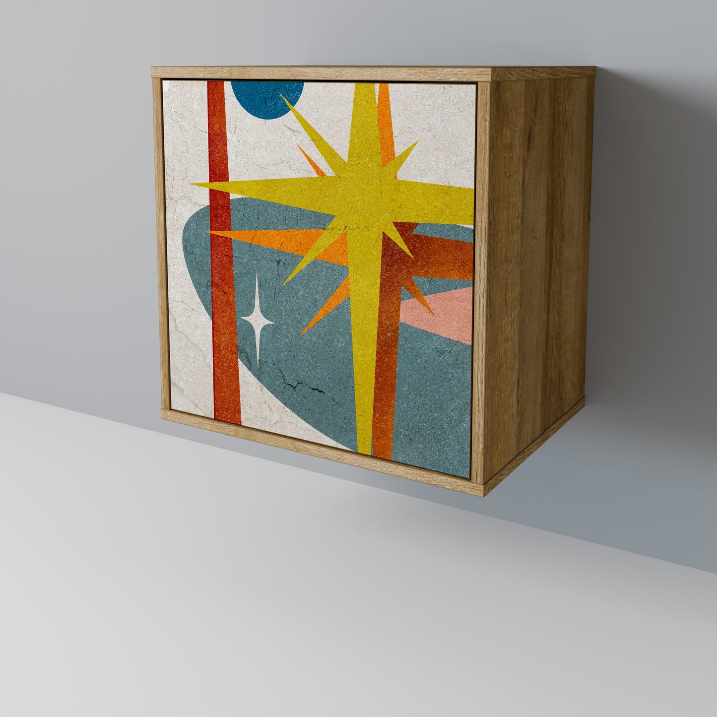 Credenza a 1 anta INTERSTELLAR VIBES effetto rovere