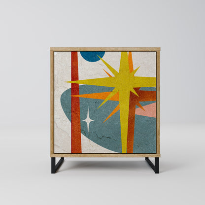 Credenza a 1 anta INTERSTELLAR VIBES effetto rovere
