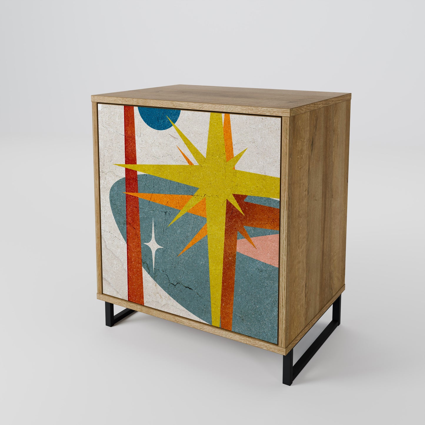 Credenza a 1 anta INTERSTELLAR VIBES effetto rovere