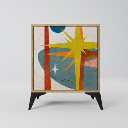 Credenza a 1 anta INTERSTELLAR VIBES effetto rovere