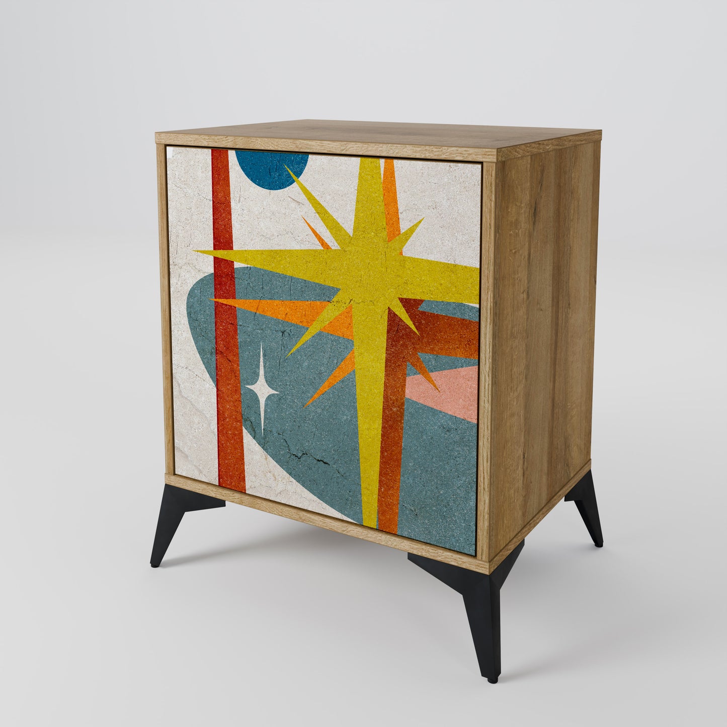 Credenza a 1 anta INTERSTELLAR VIBES effetto rovere