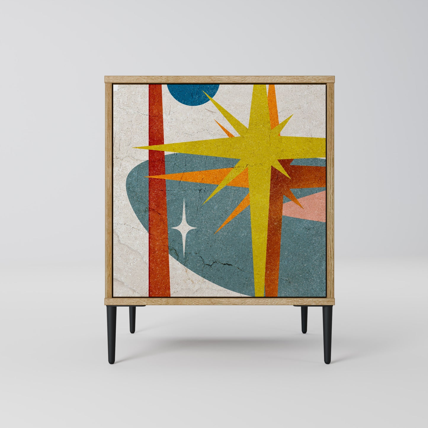 Credenza a 1 anta INTERSTELLAR VIBES effetto rovere