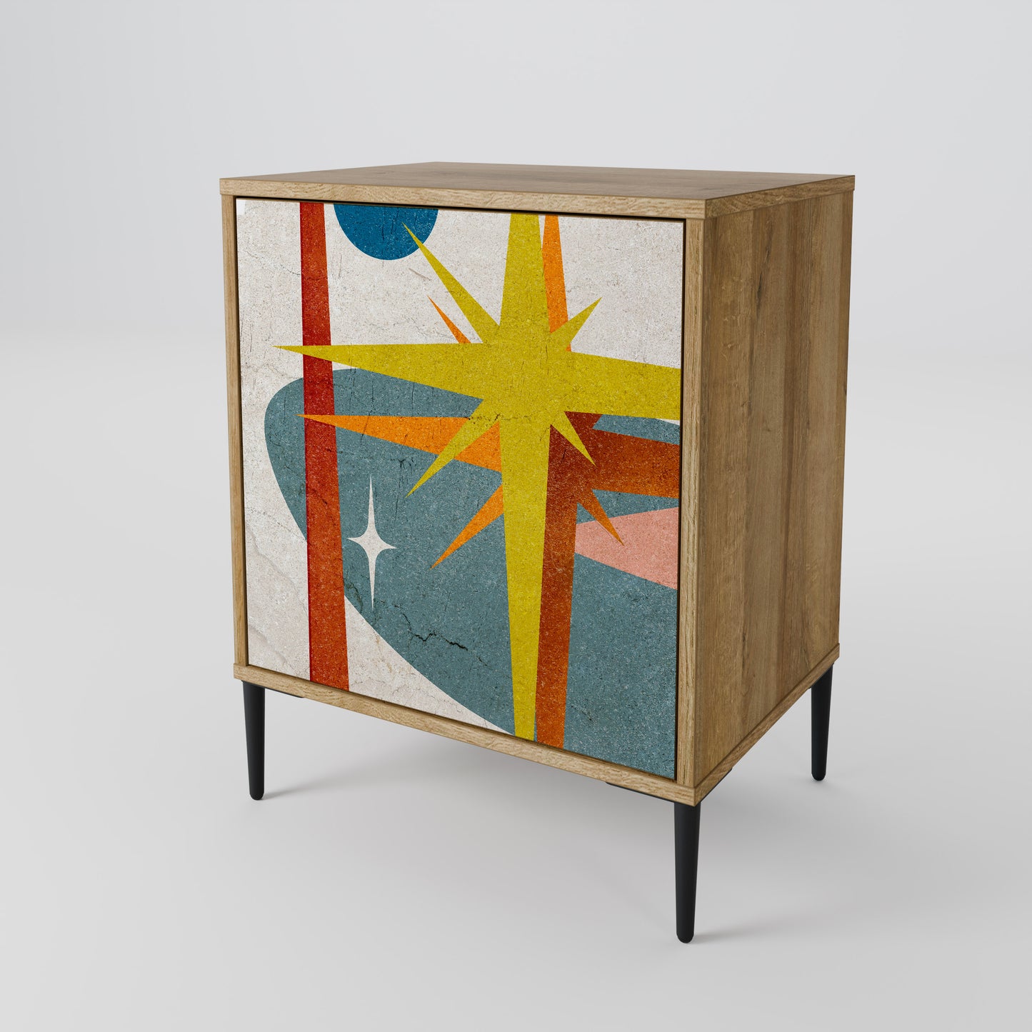 Credenza a 1 anta INTERSTELLAR VIBES effetto rovere