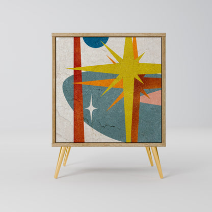 Credenza a 1 anta INTERSTELLAR VIBES effetto rovere