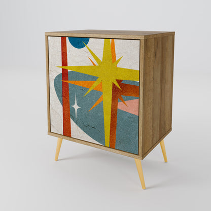 Credenza a 1 anta INTERSTELLAR VIBES effetto rovere