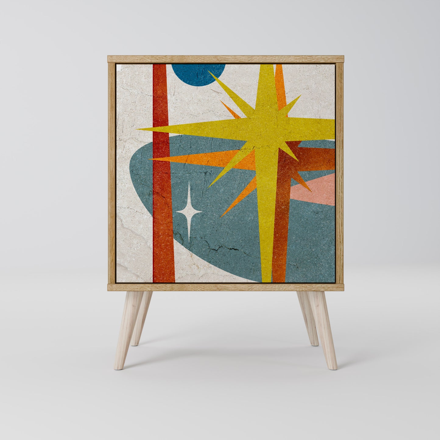 Credenza a 1 anta INTERSTELLAR VIBES effetto rovere