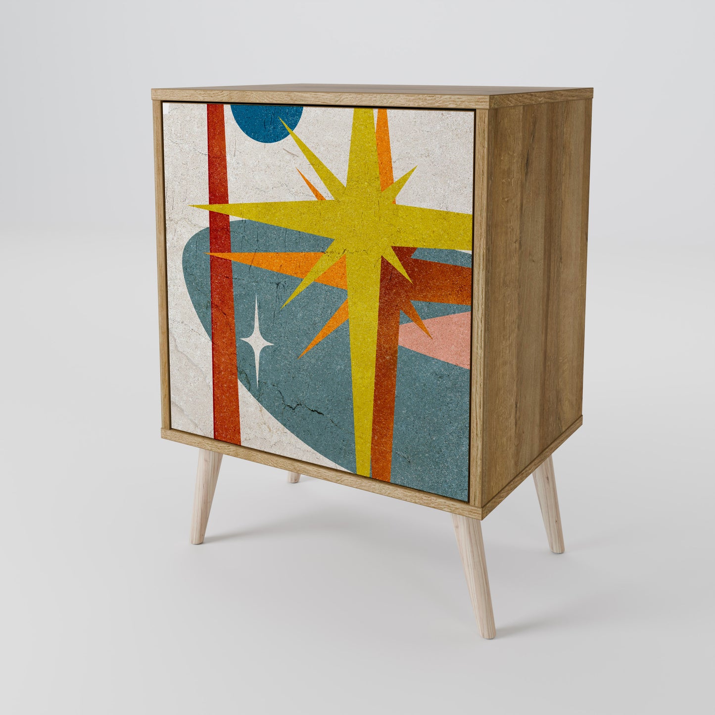 Credenza a 1 anta INTERSTELLAR VIBES effetto rovere