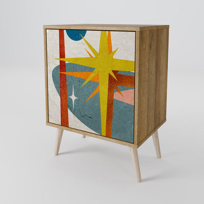 Credenza a 1 anta INTERSTELLAR VIBES effetto rovere