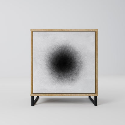 Credenza BLACK HOLE a 1 anta effetto rovere