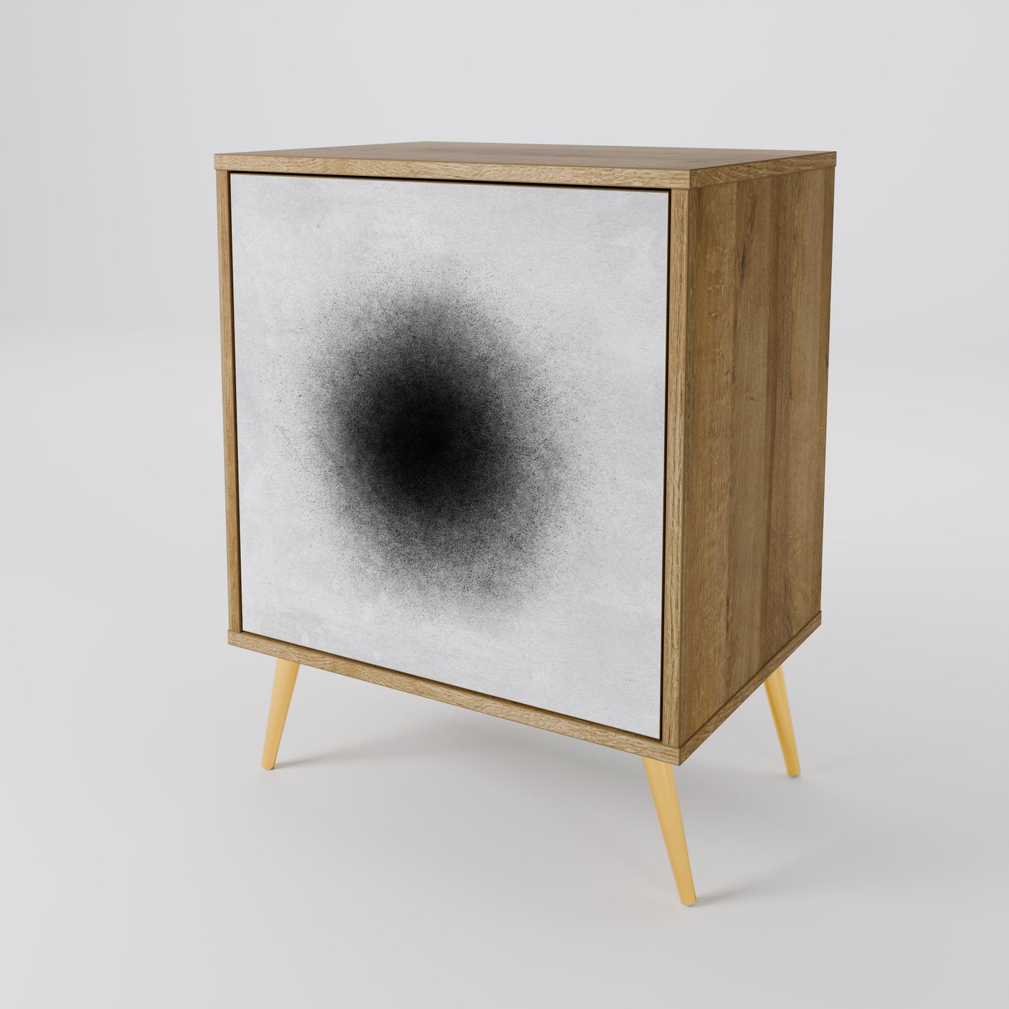 Credenza BLACK HOLE a 1 anta effetto rovere