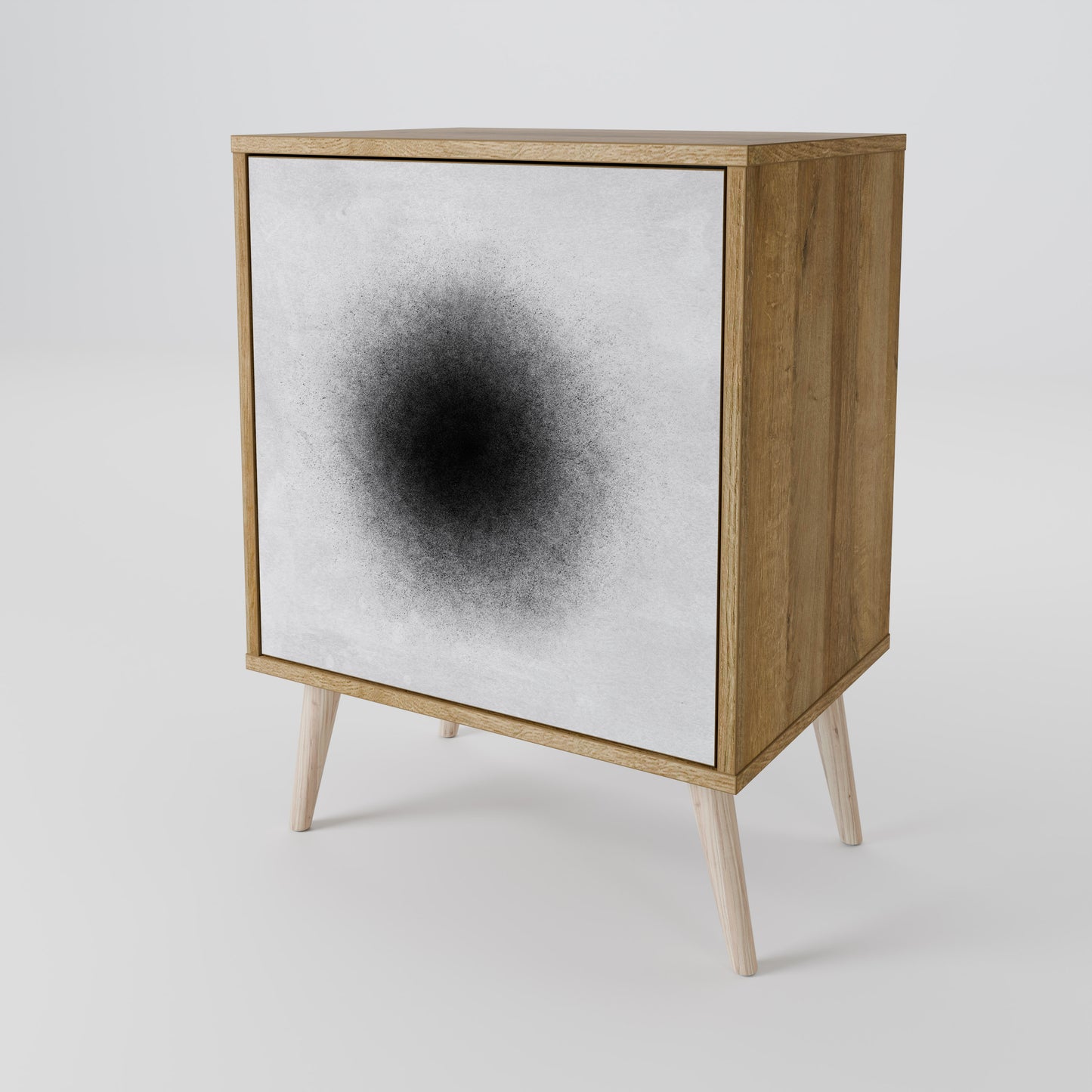 Credenza BLACK HOLE a 1 anta effetto rovere
