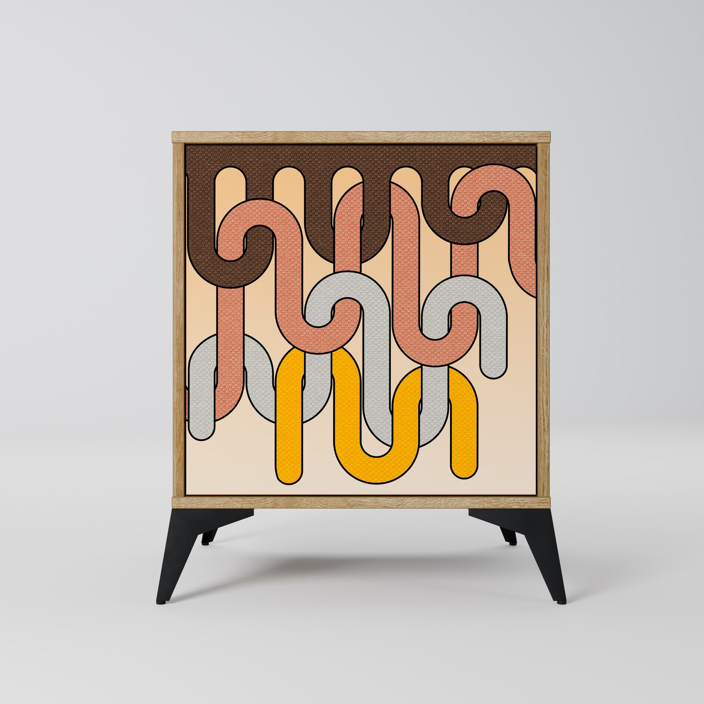 COLORFUL STRINGS 1-Door Sideboard in Oak Effect