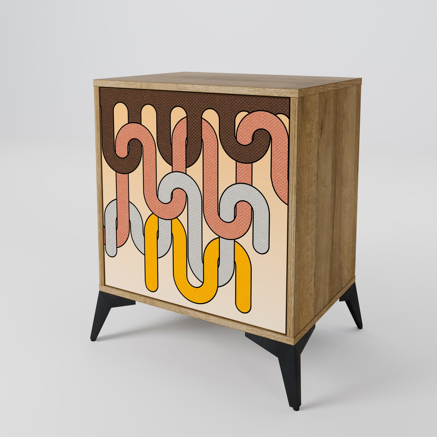 COLORFUL STRINGS 1-Door Sideboard in Oak Effect