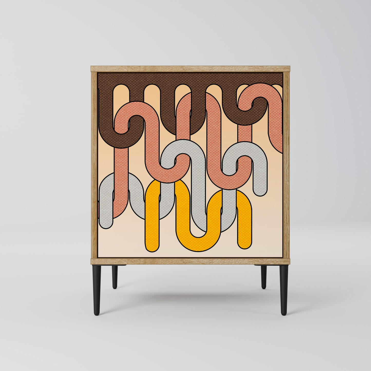 COLORFUL STRINGS 1-Door Sideboard in Oak Effect