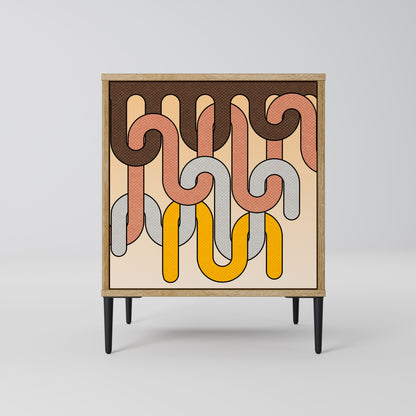 COLORFUL STRINGS 1-Door Sideboard in Oak Effect