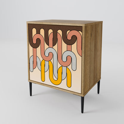 COLORFUL STRINGS 1-Door Sideboard in Oak Effect