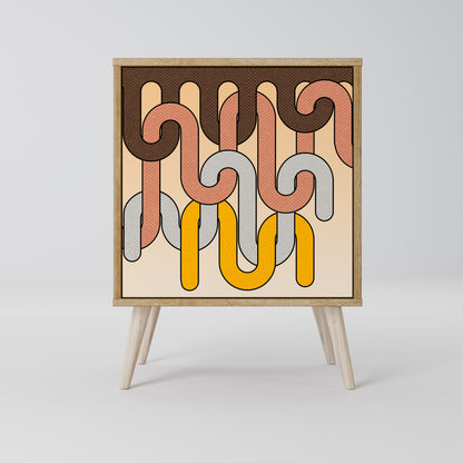 COLORFUL STRINGS 1-Door Sideboard in Oak Effect