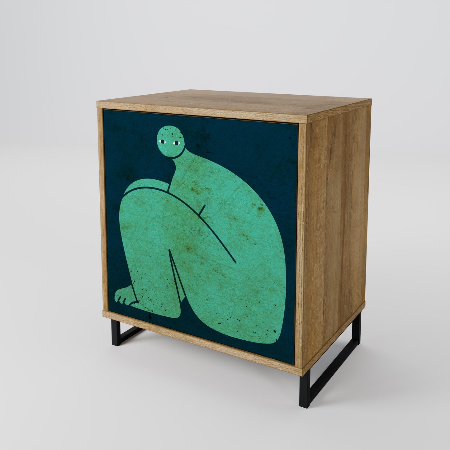 Credenza INSIEME MA SEPARATAMENTE a 1 anta effetto rovere