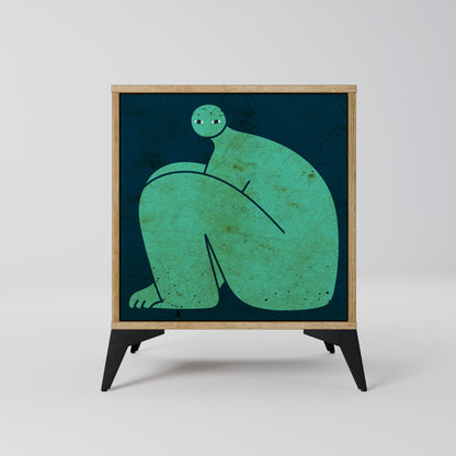 Credenza INSIEME MA SEPARATAMENTE a 1 anta effetto rovere