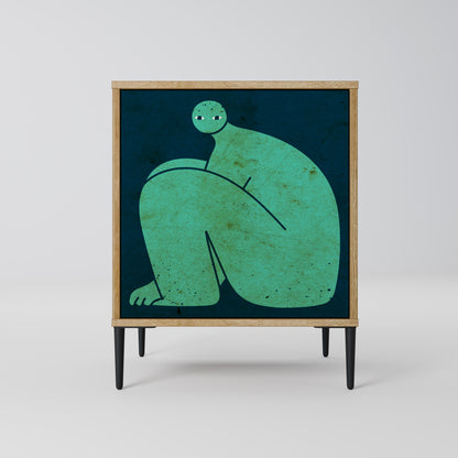 Credenza INSIEME MA SEPARATAMENTE a 1 anta effetto rovere