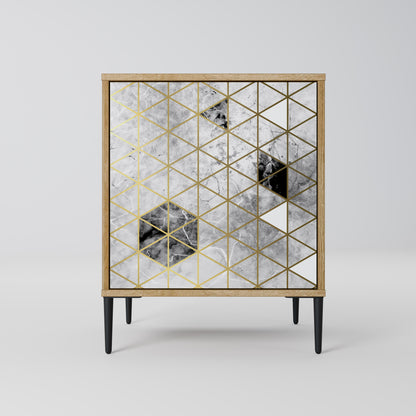 ASHEN ARIA Madia a 1 anta effetto rovere