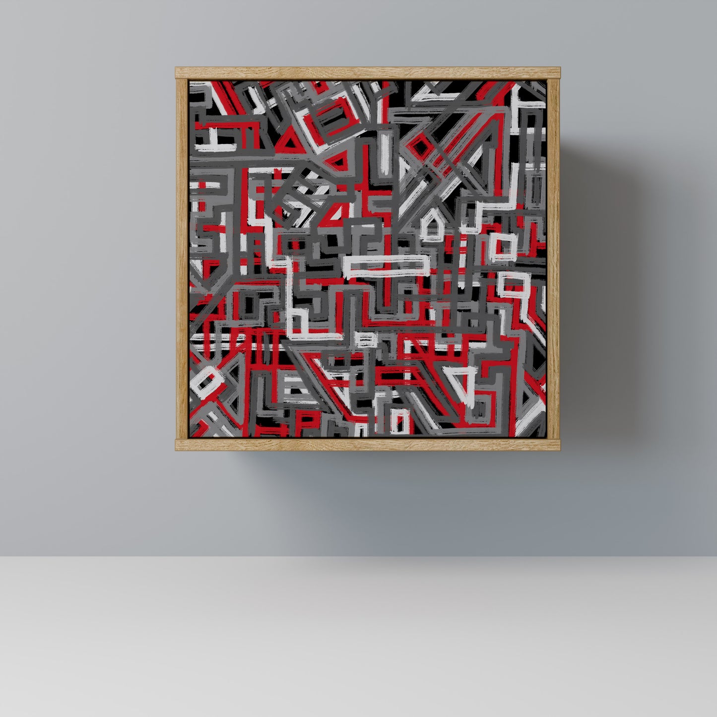 Credenza BROKEN LINES a 1 anta effetto rovere