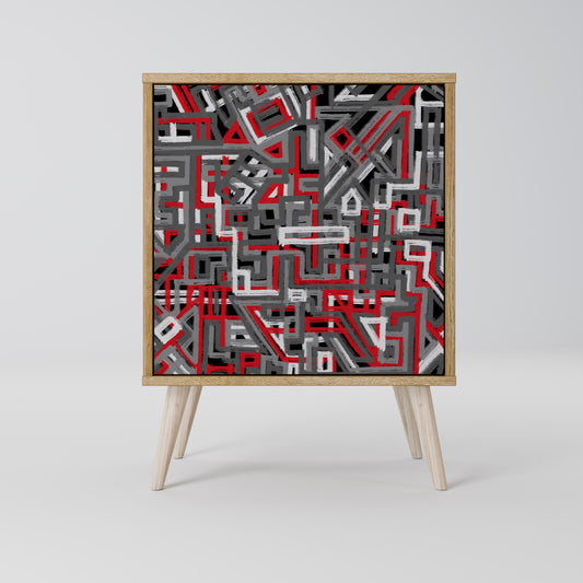 Credenza BROKEN LINES a 1 anta effetto rovere