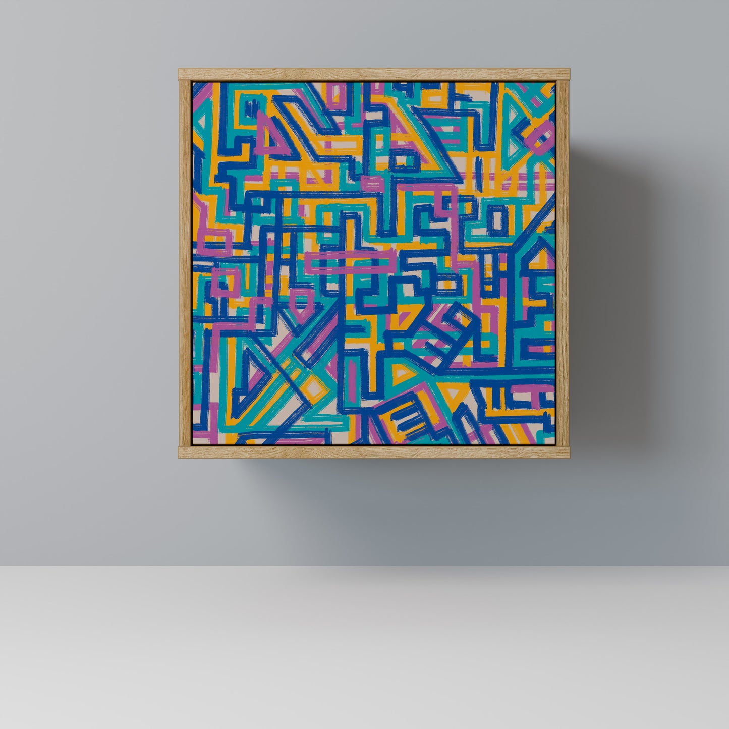 Credenza MEMORIES MAP a 1 anta effetto rovere