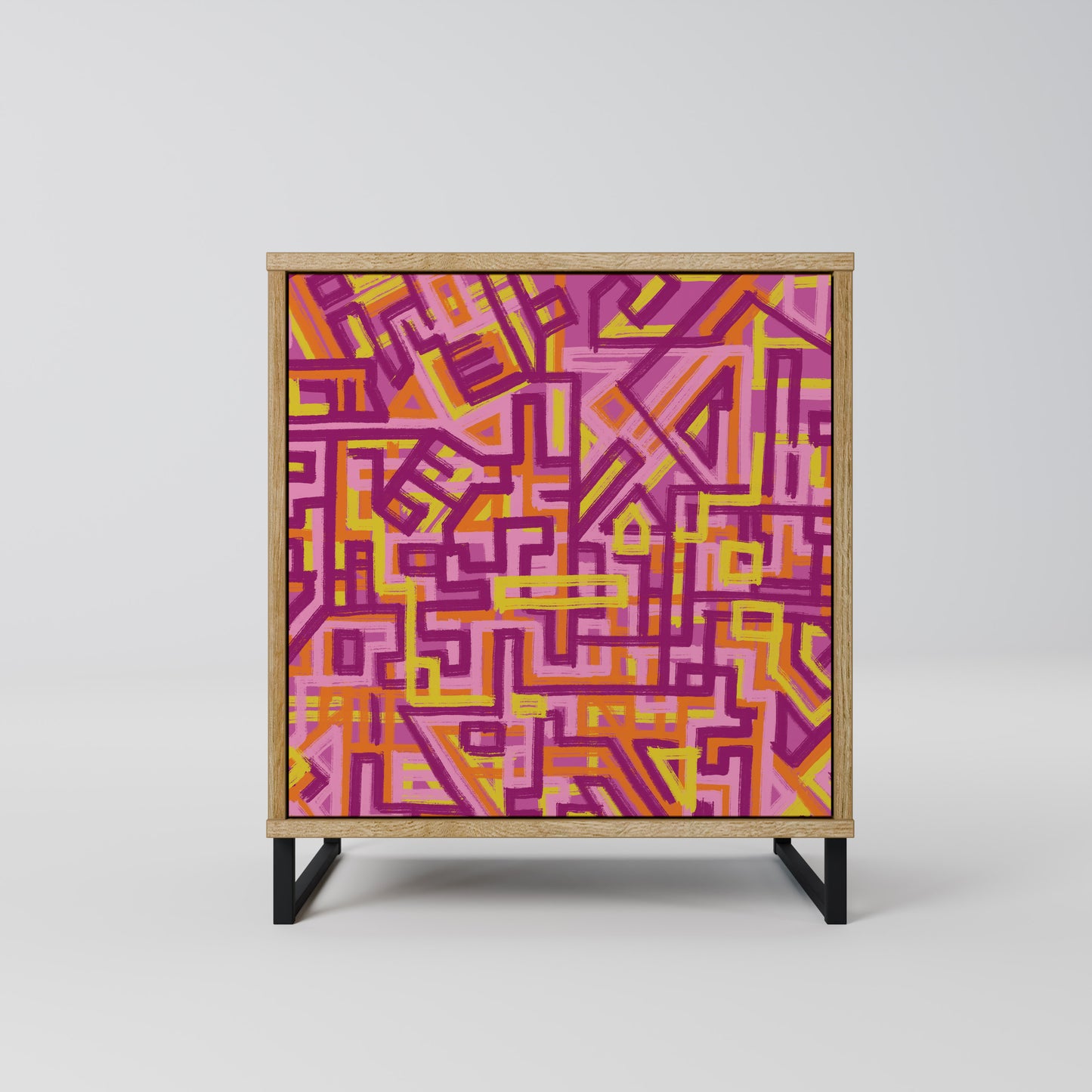 Credenza LOVELY MEMORIES a 1 anta effetto rovere