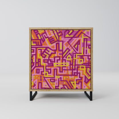 Credenza LOVELY MEMORIES a 1 anta effetto rovere