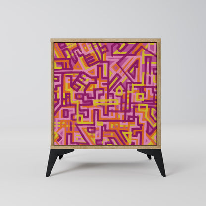 Credenza LOVELY MEMORIES a 1 anta effetto rovere