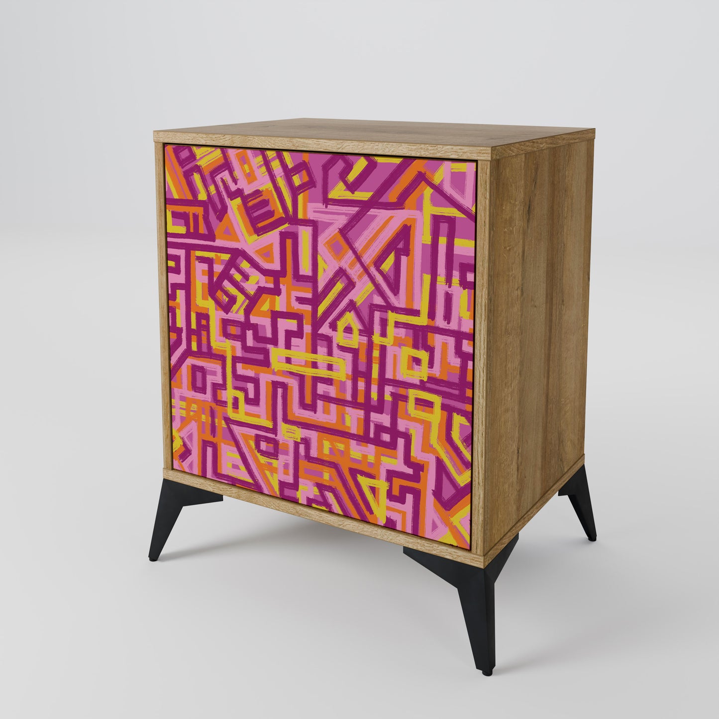 Credenza LOVELY MEMORIES a 1 anta effetto rovere