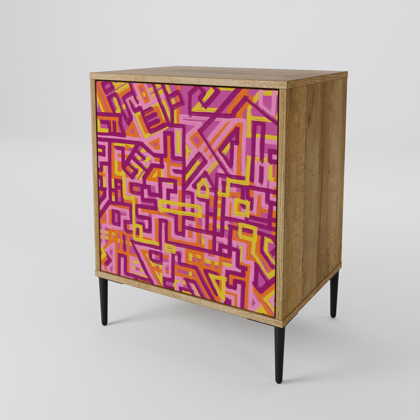 Credenza LOVELY MEMORIES a 1 anta effetto rovere