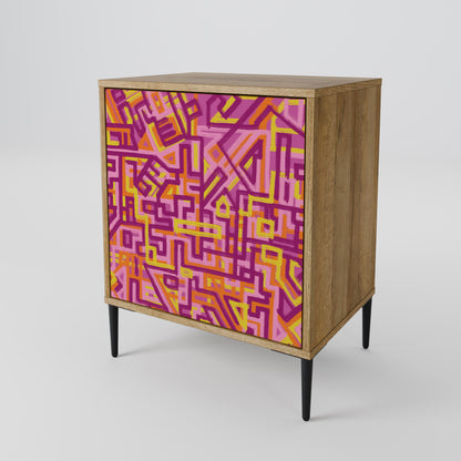 Credenza LOVELY MEMORIES a 1 anta effetto rovere