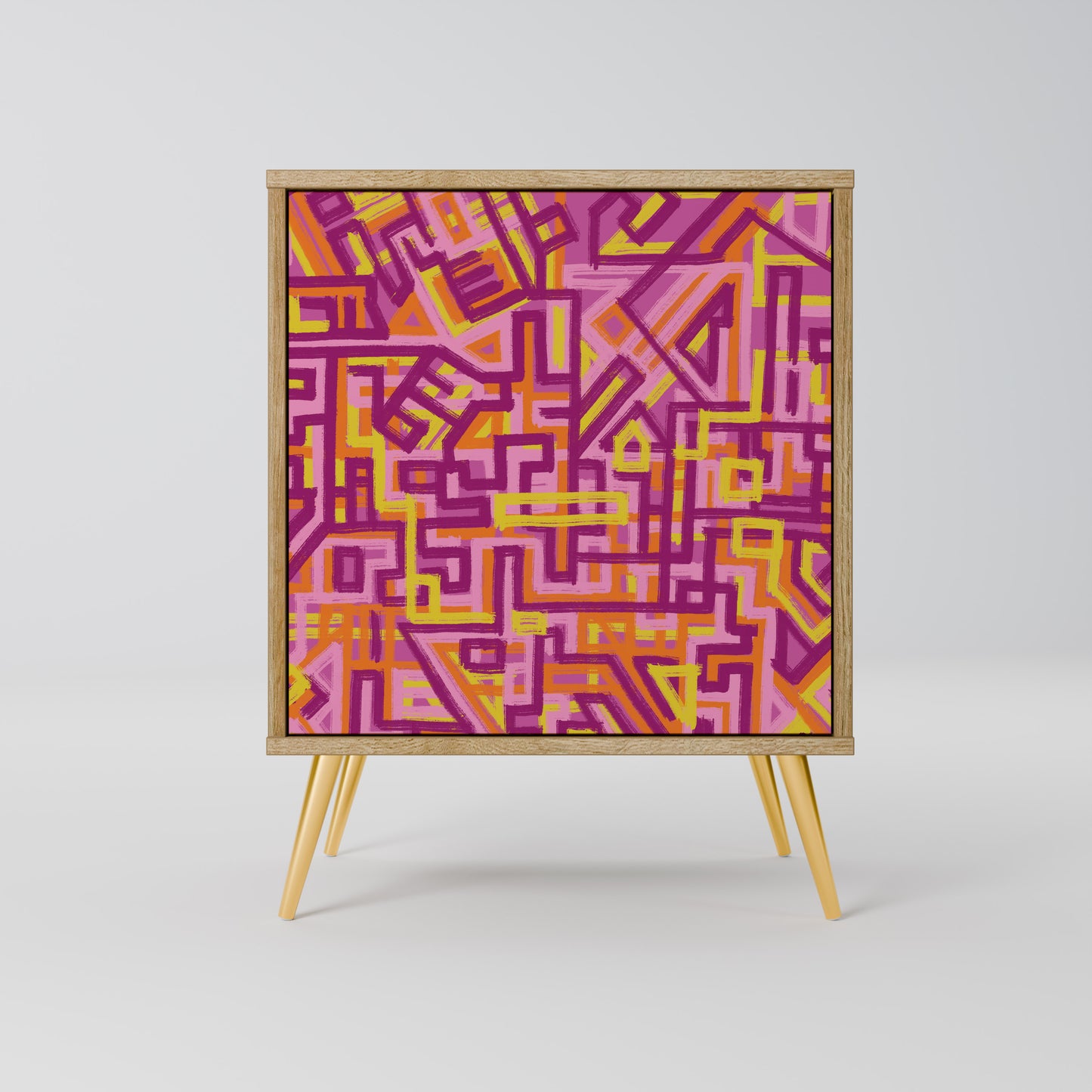 Credenza LOVELY MEMORIES a 1 anta effetto rovere