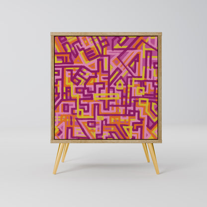 Credenza LOVELY MEMORIES a 1 anta effetto rovere