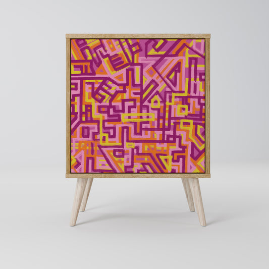 Credenza LOVELY MEMORIES a 1 anta effetto rovere