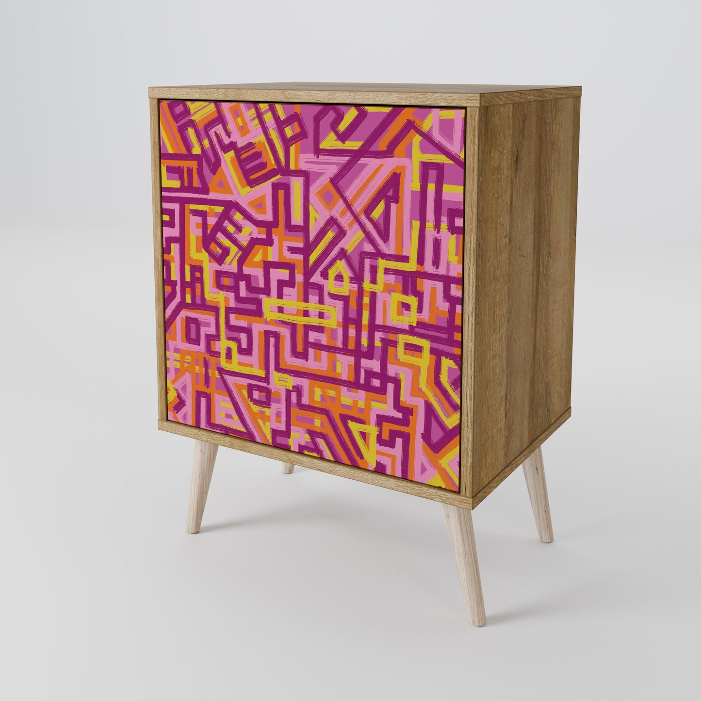 Credenza LOVELY MEMORIES a 1 anta effetto rovere