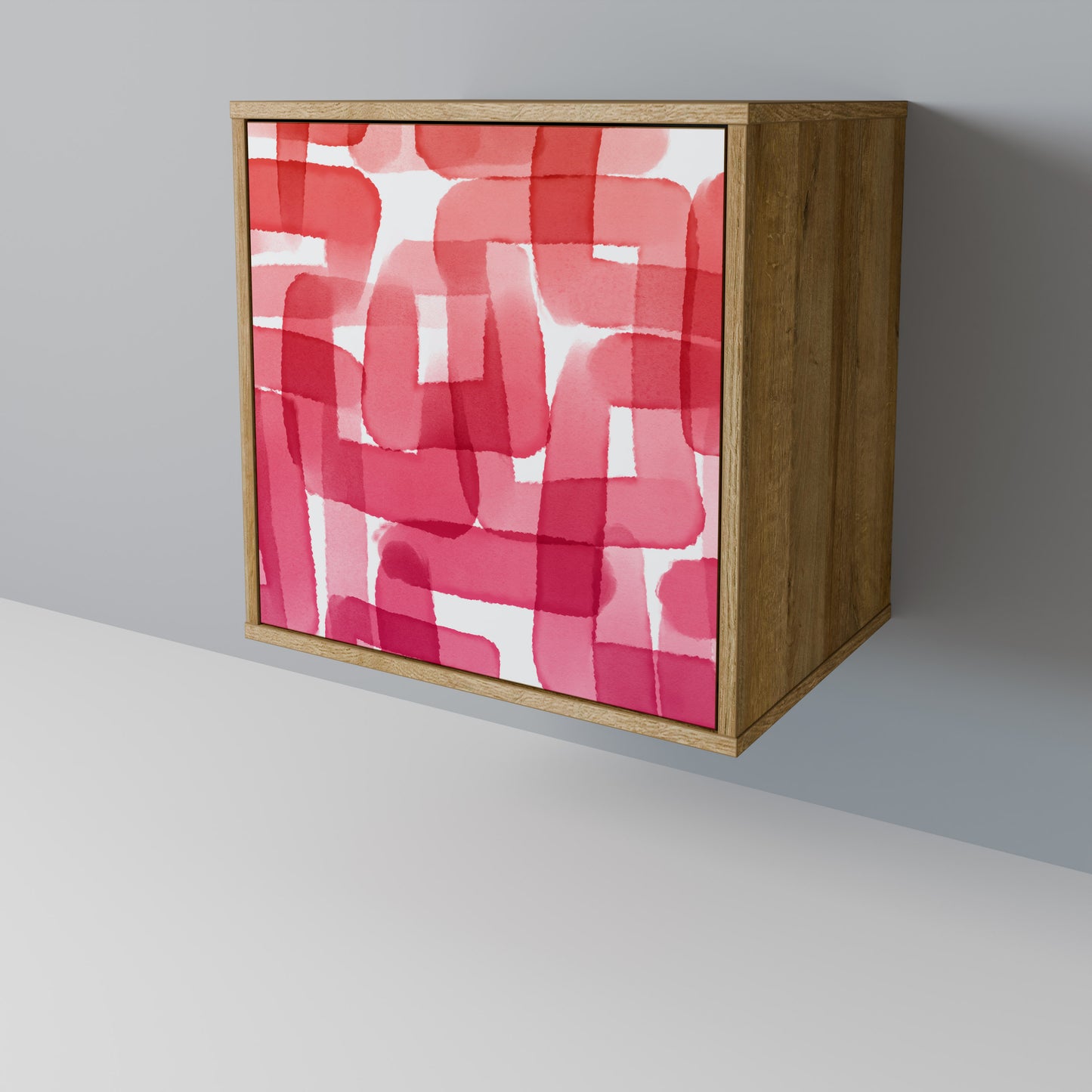 Credenza a 1 anta KALEIDOSCOPIC CUBISM in effetto rovere