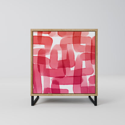 Credenza a 1 anta KALEIDOSCOPIC CUBISM in effetto rovere