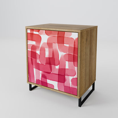 Credenza a 1 anta KALEIDOSCOPIC CUBISM in effetto rovere
