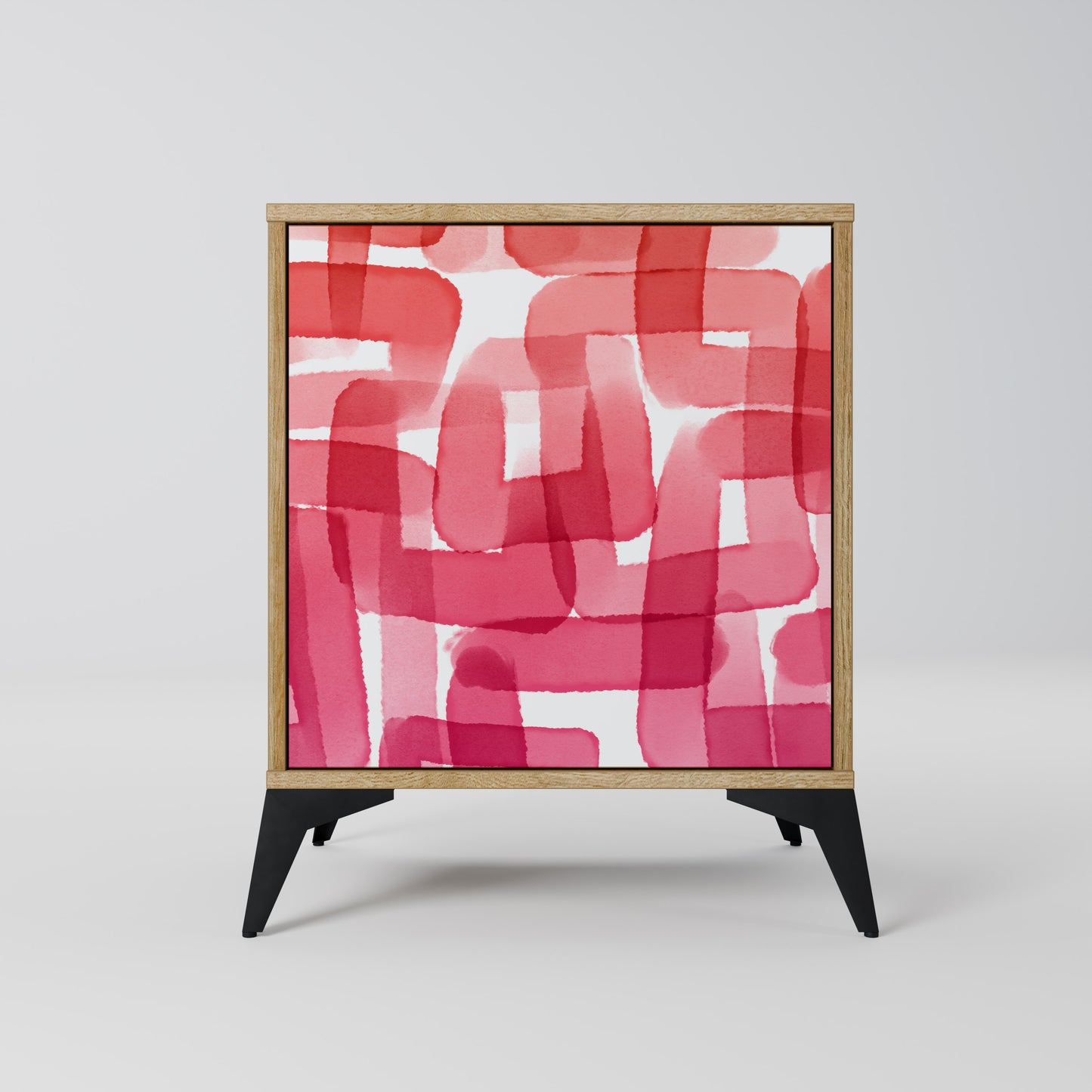 Credenza a 1 anta KALEIDOSCOPIC CUBISM in effetto rovere