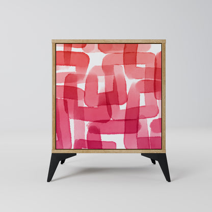Credenza a 1 anta KALEIDOSCOPIC CUBISM in effetto rovere