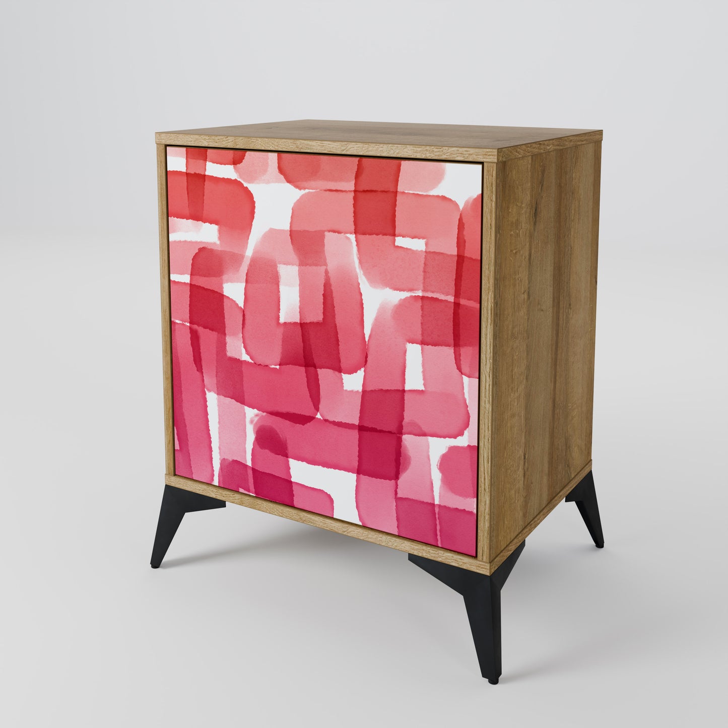 Credenza a 1 anta KALEIDOSCOPIC CUBISM in effetto rovere
